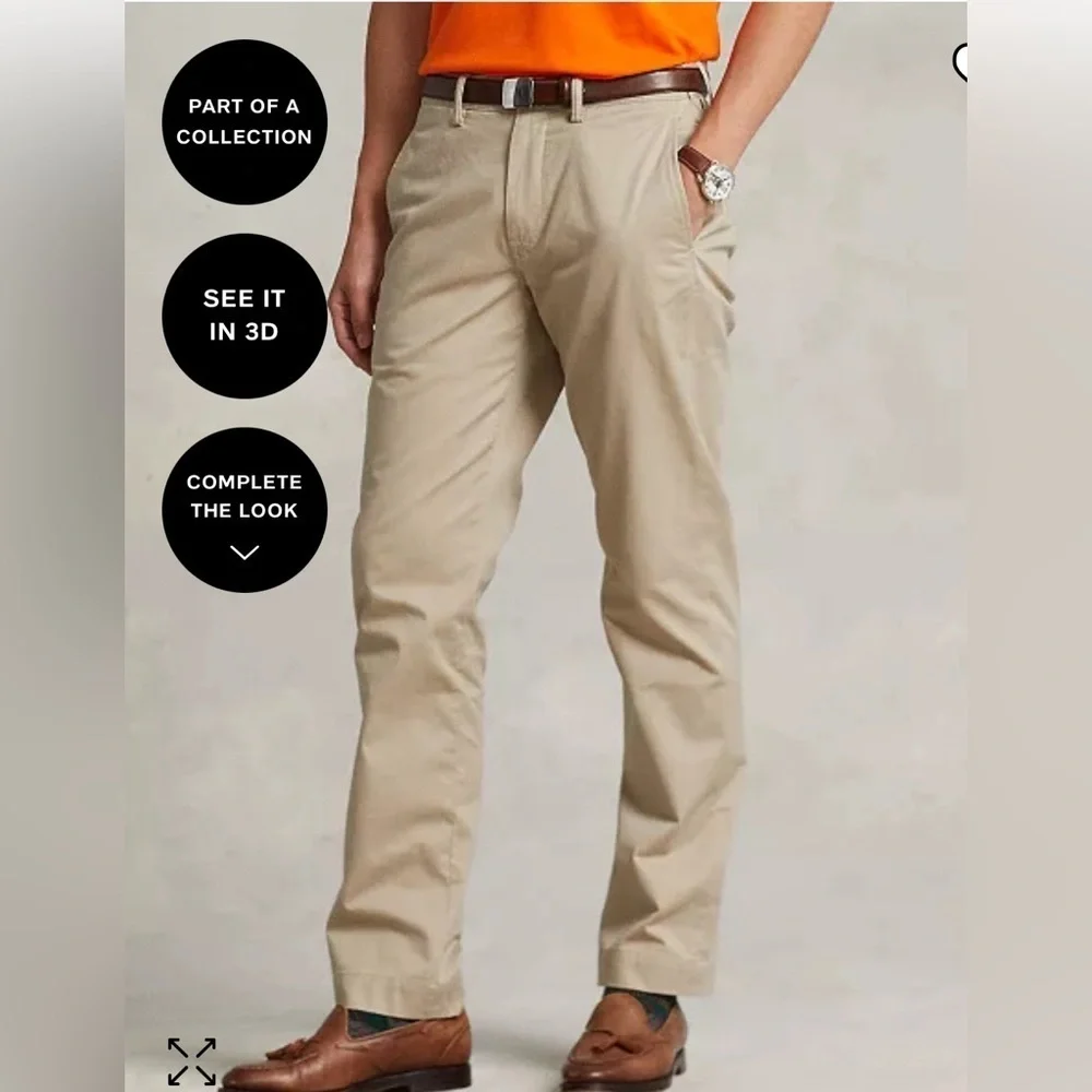 Polo Ralph Lauren 100% Cotton‎ Men’s Everyday Classic Fit Flat Front Khaki’s